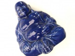 Vintage Coleção, Decoração, Buda em Porcelana Azulão vitrificado. Medindo de base 13 x 11,2cm e 15cm altura