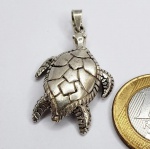 Vintage Luxo Jóias, Coleção, Linda Tartaruga Pingente de Bali em Prata de Lei 925, Articulável, medindo 35mm. Peso total 10,73gr
