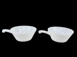 VIDRO AMERICANO, par (2) de tigelas para sopa com alça, confeccionadas em vidro na tonalidade branca, medindo 6x17,5x13cm.