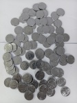 Conjunto de moedas de 50 centavos de de inox, de datas diversas
