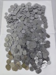 Lote de moedas de aço inox diversas, contendo 1,7KG de moedas