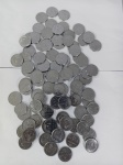 Lote de moedas de 50 cruzeiros de aço inox de datas diversas