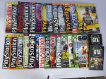 Lote com 27 revistas da Playstation e dois livros guias do GTA V
