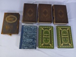 Antigos livros alemaes  em capa dura, contendo sete unidades.
