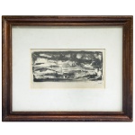 GERALDO. Espanha  Paisagem com Fazenda. Gravura. Ass. cid. numerado cie. 12 x 22 cm (MI). 32 x 40 cm (ME).