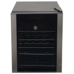 Adega climatizada para vinhos da marca G&, na cor preta e porta de vidro.