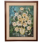 CID SERRA NEGRA (Serra Negra, SP, 1924)  Vaso com Flores. Óleo s/ tela. Ass. cie. 80 x 64 cm (MI). 97 x 80 cm (ME). Pintor nascido em serra Negra, São Paulo, cujo nome adotou artisticamente. Seu verdadeiro nome é Cid de Abreus. Executou pinturas decorativas da Igreja de São Benedito, em sua cidade Natal. Artista catalogado no Livro do Júlio Louzada, volume 4, página 264.