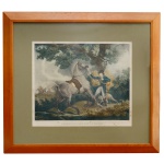 CARLE VERNET - Cheval Effrayé par la Foedre. Gravura. 40 x 46 cm (MI). 67 x 33 cm (ME).