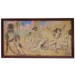 HELIOS SEELINGER (Rio de Janeiro, 1878 - 1965) - Cena Erótica. Ass. localizado e datado Rio 1933, cid. 18 x 35 cm (MI). 38 x 21 cm (ME). Pintor, desenhista, caricaturista. Forma-se na Escola Nacional de Belas Artes (Enba) entre 1891 e 1896, e freqüenta também o ateliê dos irmãos Henrique Bernardelli (1858-1936) e Rodolfo Bernardelli (1852-1931).