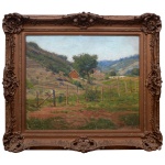 EDGAR WALTER (Nova Lima, MG,1917  Teresópolis, RJ,1994) - Paisagem Rural com Choupana. Óleo s/ tela. Ass. e datado 1944, cid. Pintor,, desenhista e professor brasileiro de origem inglesa