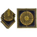 PAUL WUNDERLICH (German 1927-2010) For VERSACE. Modelo Barroco. Manufatura by Rosenthal  Set de 6 guardanapos em tecido acetinado. Ateliê Versace com caixa original. 40 x 40 cm.