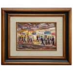 SÉRGIO TELLES (Rio de Janeiro, 1936 - 2022) - Cena de Rua em Paris. Óleo s/ tela. Ass. cie. 22 x 32 cm (MI). 50 x 60 cm (ME). Desenhista, pintor e ilustrador.