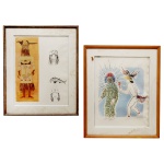 NOÊMIA - Lote constando de 2 Gravuras. Ass 40 x 31 cm (MI). 53 x 45 cm (ME) / 40 x 32 cm (MI). 55 x 96 cm (ME).