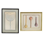 Anônimo - Conjunto de 2 gravuras. 30 x 35 cm (MI). 44 x 50 cm (ME) / 40 x 24 cm (MI). 55 x 40 cm (ME).