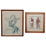 Anônimo - Conjunto de 2 gravuras.  28 x 26 cm (MI). 48 x 45 cm (ME) / 40 x 24 cm (MI). 55 x 40 cm (ME).