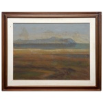 JOSÉ SIMEONE (São Paulo, 1930 - 2009)  Montanhas. Óleo s/ tela. Ass. cie. 44 x 56 cm (MI). 60 x 72 cm (ME). Pintor ligado à arte figurativa.