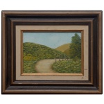Paisagem Rural com Estrada de Terra e Vegetação. Óleo s/ tela. 16 x 22 cm (MI). 31 x 36 cm (ME).