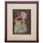 HARRY ELSAS (Stuttgart, Alemanha, 1925 - Taubaté, SP, 1994) - Pessoas Lendo. Óleo s/ tela. Ass. cid. 32 x 24 cm (MI). 55 x 45 cm (ME). Muralista, gravador, pintor. Inicia a carreira artística como autodidata. Reside no Brasil desde 1936 e é fortemente influenciado pela cultura regional do Nordeste. Em 1945, é orientado por Lasar Segall e realiza sua primeira mostra individual no Ministério da Educação e Cultura, MEC, Rio de Janeiro.