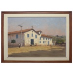 ANTONIO EUGENIO. PASCOTTO (1924-1994)  Igreja. Óleo s/ tela. Ass. datado e localizado Embu, 1975 cie. 70 x 100 cm (MI). 90 x 121 cm (ME).