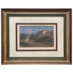 ANTONIO EUGENIO. PASCOTTO (1924-1994) - Andarilho. Óleo s/ eucatex. Ass. e datado 1985, cie. 14 x 21 cm (MI). 36 x 44 cm (ME).