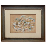 F. CUOCO (São Paulo, 1928) - Sem Título. Óleo s/ Eucatex. Ass. cie. 23 x 31 cm (MI). 45 x 53 cm (ME). Pintor, escultor e serigrafista com estilo figurativo e acadêmico.