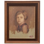 A...?  Busto de uma Jovem de Cabelo Curto. Óleo s/ eucatex. Ass, datado e localizado Rio 1932, cid. 40 x 32 cm (MI). 53 x 45 cm (ME).