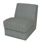 Poltrona compacta com estrutura robusta em madeira. Estofamento em tecido verde impermeável em tom de verde. 74 x 62 x 75 cm. Este lote encontra-se na casa do comitente no Alto da Boa Vista, SP. A retirada deverá ser agendado previamente com o nosso escritório no telefone 11.5044.1228.