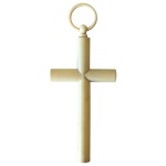 MARFIM - Antiga cruz de parede em marfim esculpido e torneado, medindo 19cm de altura e 8cm de largura.