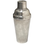 PRATA DE LEI - Coqueteleira em prata de lei lisa e contrastada medindo 21cm de altura, 10cm de diâmetro e pesando 341 gramas.