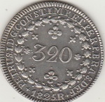 P 496 , 320 REIS DE PRATA DE 1825R