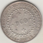 P505-960 REIS DE PRATA DE 1824R  SOBERBA/FLOR