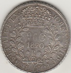 P478D-VARIANTE (JAE) 960 REIS DE 1820R MUITO RARA COM A SIGLA DO GRAVADOR DENTRO DO ZERO