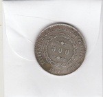 500 REIS DE PRATA DE 1849 DATA EMENDADA