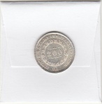 200 REIS DE PRATA DE 1857 COROA DE PEROLAS