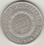 2000 REIS DE PRATA DE 1854