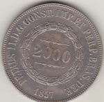 2000 REIS DE PRATA DE 1857