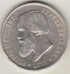 2000 REIS DE PRATA DE 1875 LUSTER F DUPLO