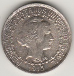 1000 REIS DE PRATA DE 1913 ESTRELAS LIGADAS,FC