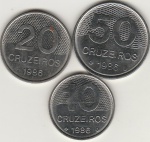 10,20 E 50 CRUZEIROS DE  1986
