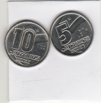 5 E 10 CRUZEIROS DE 1992 , BEM ESCASSAS