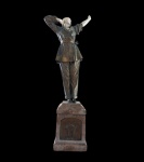 Chiparus, Demetre, (1886/1947), Pajama Girl, belíssima escultura Art Déco de bronze patinado