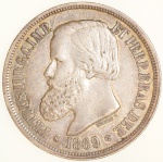 Moeda do Brasil: 1000 Réis 1869 - Soberba - Prata - Soberba / Flor de Cunho 