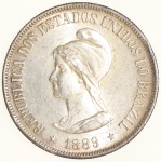 Moeda do Brasil: 500 Réis 1889 - Flor de Cunho - Prata 