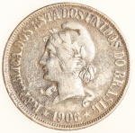 Moeda do Brasil: 500 Réis 1906 - Soberba / Flor de Cunho - Prata - Limpa