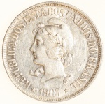 Moeda do Brasil: 500 Réis 1907 - Soberba / Flor de Cunho - Limpa 