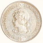 Moeda do Brasil: 1000 Réis 1907 - Soberba / Flor de Cunho - Prata 