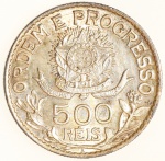 Moeda do Brasil: 500 Réis 1913 A - Estrelas Soltas - Flor de Cunho - Maravilhosa -  Prata 