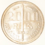 Moeda do Brasil:  2000 Réis 1935 - Flor de Cunho - Prata 