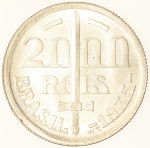 Moeda do Brasil:  2000 Réis 1935 - Flor de Cunho - Prata 