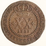 Moeda do Brasil: XX Réis 1799 - Modulo menor - Cobre 